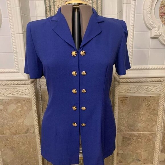 Leslie Fay. Size 14. Short Sleeve Tunic. Double Button Accent. USA. WTC - Picture 1 of 5